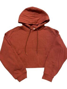 Bershka cropped red hoodie